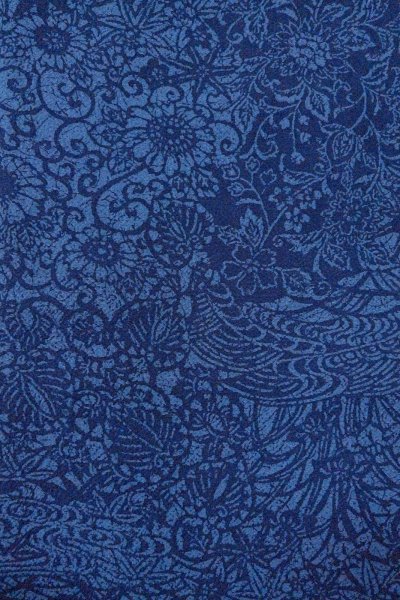 Photo5: O0826X Vintage Japanese kimono   Indigo Blue KOMON dyed for women / Silk. MOMIJI maple leaf,   (Grade B) (5)