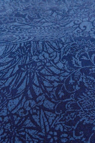 Photo10: O0826X Vintage Japanese kimono   Indigo Blue KOMON dyed for women / Silk. MOMIJI maple leaf,   (Grade B) (10)