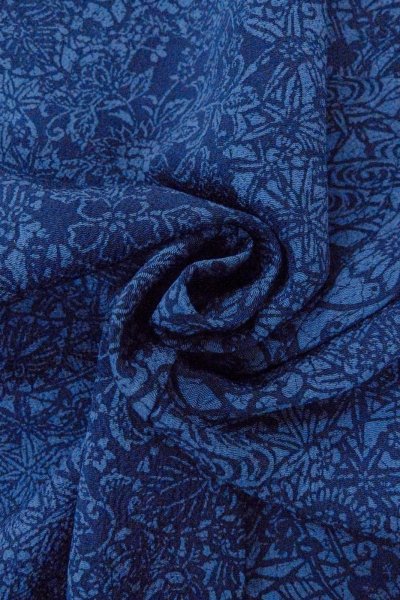 Photo11: O0826X Vintage Japanese kimono   Indigo Blue KOMON dyed for women / Silk. MOMIJI maple leaf,   (Grade B) (11)