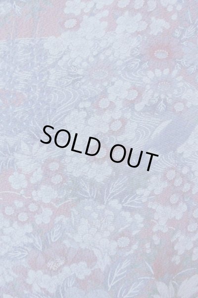 Photo1: Mint O0826Z Vintage Japanese kimono  Grayish Purple KOMON dyed for women / Silk. Peony,   (Grade A) (1)