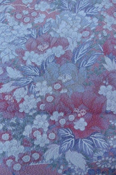 Photo7: Mint O0826Z Vintage Japanese kimono  Grayish Purple KOMON dyed for women / Silk. Peony,   (Grade A) (7)