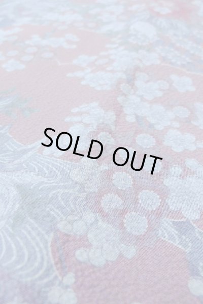 Photo8: Mint O0826Z Vintage Japanese kimono  Grayish Purple KOMON dyed for women / Silk. Peony,   (Grade A) (8)