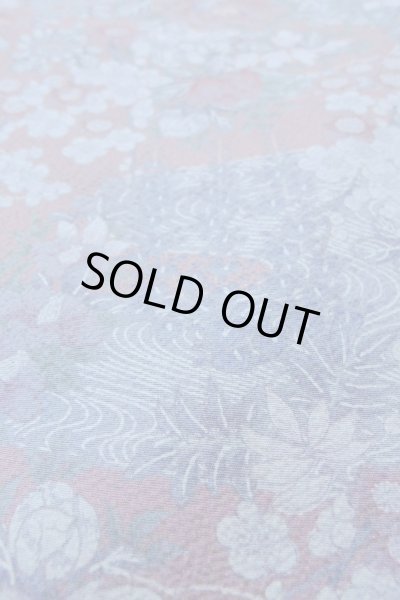 Photo9: Mint O0826Z Vintage Japanese kimono  Grayish Purple KOMON dyed for women / Silk. Peony,   (Grade A) (9)