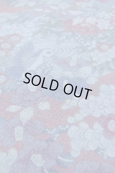 Photo10: Mint O0826Z Vintage Japanese kimono  Grayish Purple KOMON dyed for women / Silk. Peony,   (Grade A) (10)