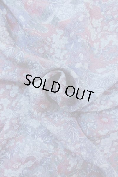 Photo11: Mint O0826Z Vintage Japanese kimono  Grayish Purple KOMON dyed for women / Silk. Peony,   (Grade A) (11)