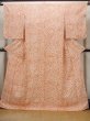 Photo1: O0827C Used Japanese kimono  Pale Orange KOMON dyed for women / Silk. Flower   (Grade B) (1)