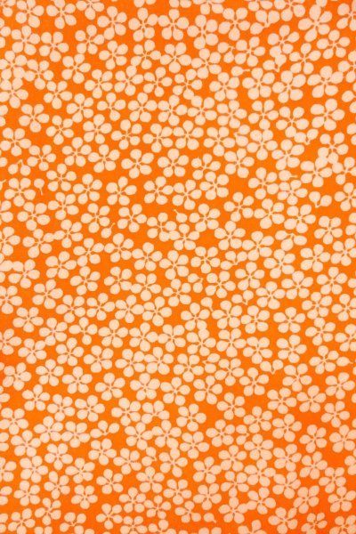 Photo3: O0827C Used Japanese kimono  Pale Orange KOMON dyed for women / Silk. Flower   (Grade B) (3)