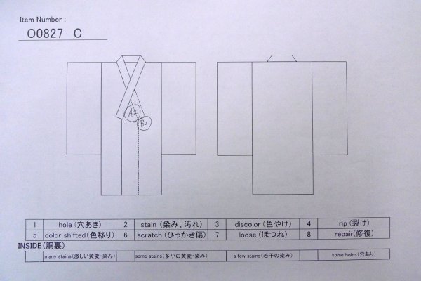 Photo13: O0827C Used Japanese kimono  Pale Orange KOMON dyed for women / Silk. Flower   (Grade B) (13)
