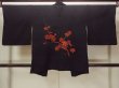 Photo2: O0902B Vintage Japanese kimono   Black HAORI short jacket for women / Silk. MOMIJI maple leaf   (Grade B) (2)