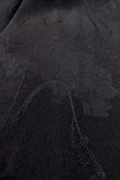 Photo9: Mint O0902D Vintage Japanese kimono   Black HAORI short jacket for women / Silk. Flower,   (Grade A) (9)