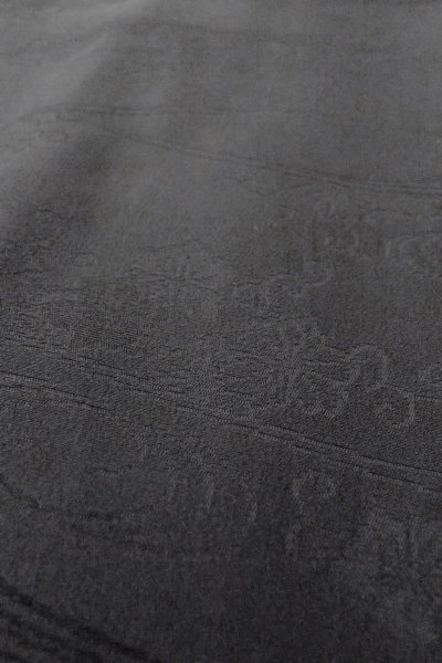 Photo9: O0902E Vintage Japanese kimono   Black HAORI short jacket for women / Silk.    (Grade B) (9)