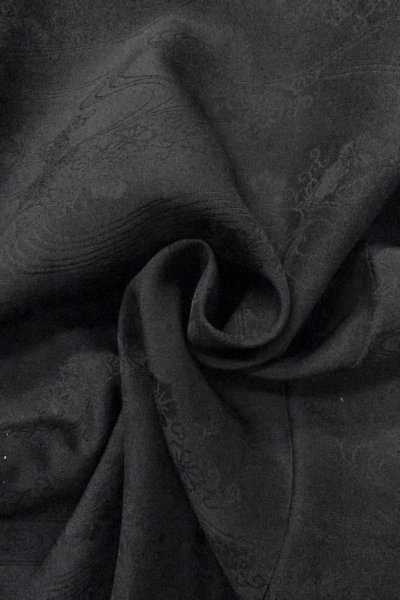 Photo12: O0902E Vintage Japanese kimono   Black HAORI short jacket for women / Silk.    (Grade B) (12)