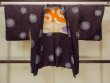 Photo1: O0902F Vintage Japanese kimono   Black HAORI short jacket for women / Silk. Flower,   (Grade B) (1)