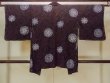 Photo2: O0902F Vintage Japanese kimono   Black HAORI short jacket for women / Silk. Flower,   (Grade B) (2)