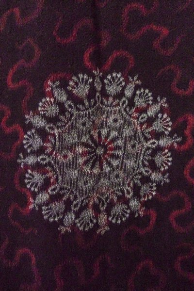 Photo7: O0902F Vintage Japanese kimono   Black HAORI short jacket for women / Silk. Flower,   (Grade B) (7)