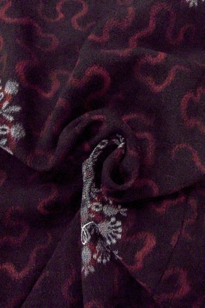 Photo11: O0902F Vintage Japanese kimono   Black HAORI short jacket for women / Silk. Flower,   (Grade B) (11)