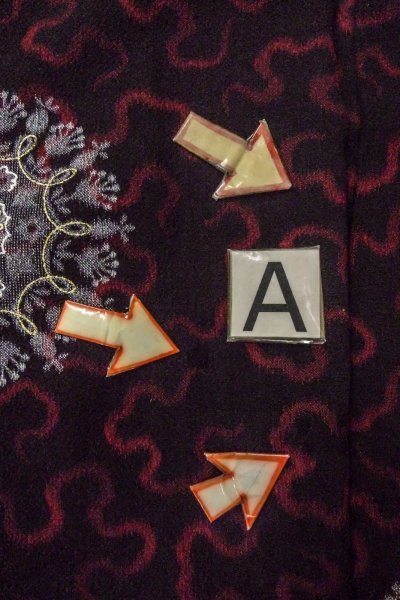 Photo14: O0902F Vintage Japanese kimono   Black HAORI short jacket for women / Silk. Flower,   (Grade B) (14)