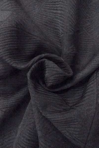 Photo12: O0902G Vintage Japanese kimono   Black HAORI short jacket for women / Silk.    (Grade B) (12)