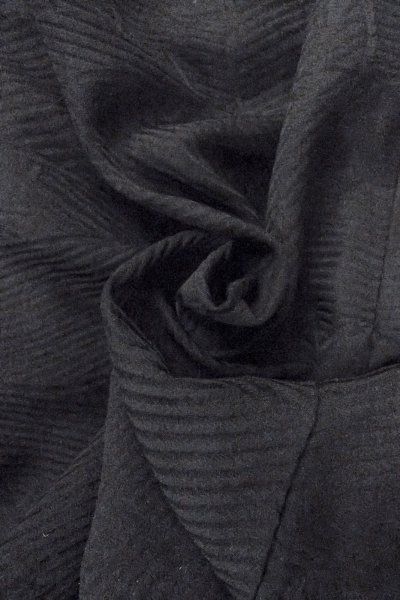 Photo13: O0902G Vintage Japanese kimono   Black HAORI short jacket for women / Silk.    (Grade B) (13)