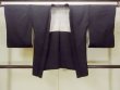 Photo1: O0902J Vintage Japanese kimono   Black HAORI short jacket for women / Silk. Leaf,   (Grade B) (1)