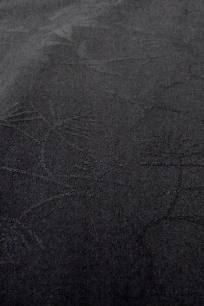 Photo9: O0902J Vintage Japanese kimono   Black HAORI short jacket for women / Silk. Leaf,   (Grade B) (9)