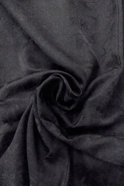 Photo13: O0902J Vintage Japanese kimono   Black HAORI short jacket for women / Silk. Leaf,   (Grade B) (13)