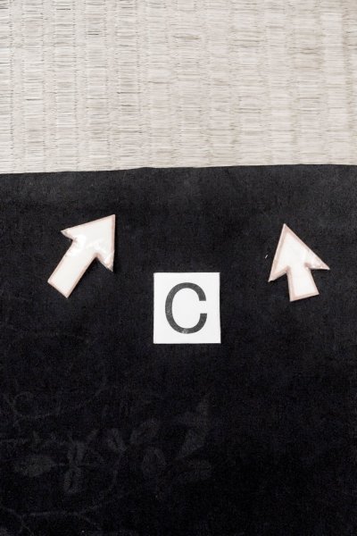 Photo17: O0902J Vintage Japanese kimono   Black HAORI short jacket for women / Silk. Leaf,   (Grade B) (17)