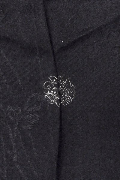 Photo3: Mint O0902K Vintage Japanese kimono   Black HAORI short jacket for women / Silk.    (Grade A) (3)