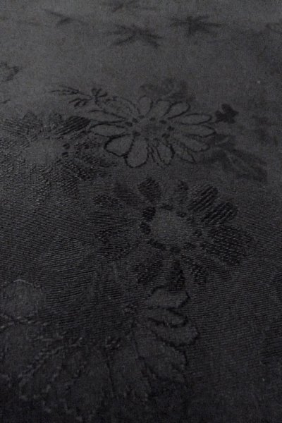 Photo9: Mint O0902K Vintage Japanese kimono   Black HAORI short jacket for women / Silk.    (Grade A) (9)