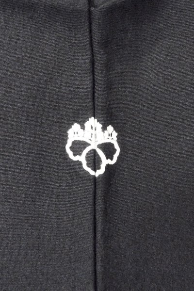 Photo3: Mint O0902L Vintage Japanese kimono   Black HAORI short jacket for women / Silk.  Base woven pattern : Letters  (Grade A) (3)