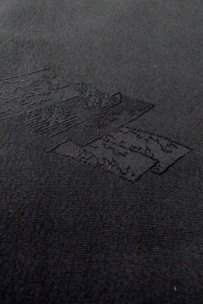 Photo10: Mint O0902L Vintage Japanese kimono   Black HAORI short jacket for women / Silk.  Base woven pattern : Letters  (Grade A) (10)