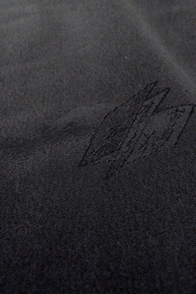 Photo11: Mint O0902L Vintage Japanese kimono   Black HAORI short jacket for women / Silk.  Base woven pattern : Letters  (Grade A) (11)