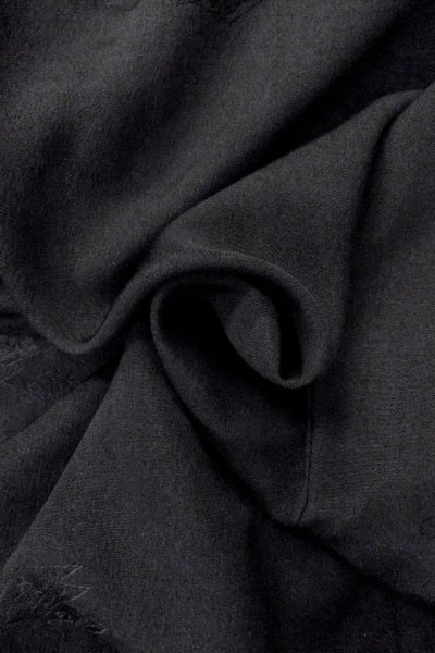 Photo12: Mint O0902L Vintage Japanese kimono   Black HAORI short jacket for women / Silk.  Base woven pattern : Letters  (Grade A) (12)