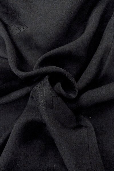 Photo13: Mint O0902L Vintage Japanese kimono   Black HAORI short jacket for women / Silk.  Base woven pattern : Letters  (Grade A) (13)