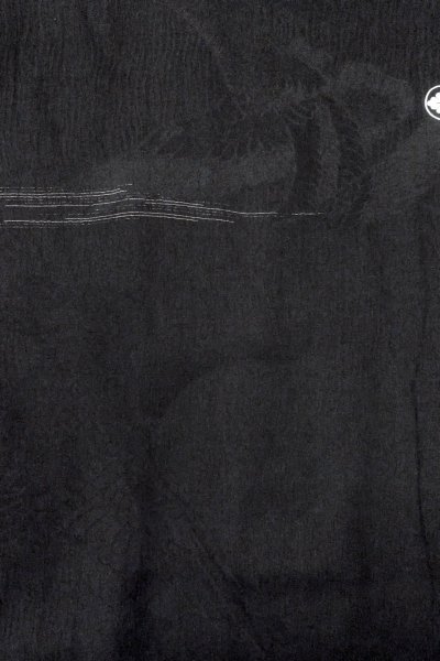 Photo4: O0902M Vintage Japanese kimono   Black HAORI short jacket for women / Silk. Line   (Grade B) (4)