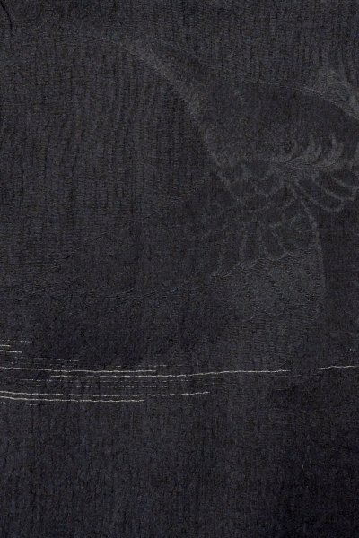 Photo8: O0902M Vintage Japanese kimono   Black HAORI short jacket for women / Silk. Line   (Grade B) (8)