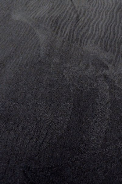 Photo9: O0902M Vintage Japanese kimono   Black HAORI short jacket for women / Silk. Line   (Grade B) (9)