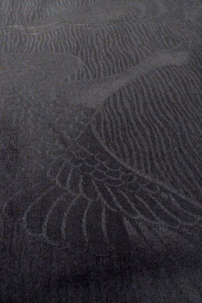 Photo10: O0902M Vintage Japanese kimono   Black HAORI short jacket for women / Silk. Line   (Grade B) (10)