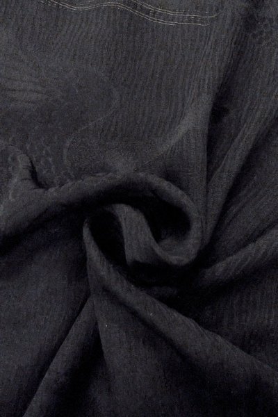 Photo12: O0902M Vintage Japanese kimono   Black HAORI short jacket for women / Silk. Line   (Grade B) (12)