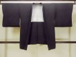 Photo1: O0902N Vintage Japanese kimono   Black HAORI short jacket for women / Silk. Abstract pattern   (Grade B) (1)