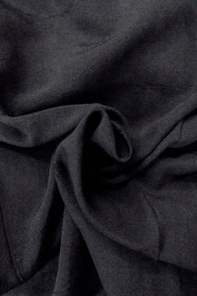 Photo12: O0902N Vintage Japanese kimono   Black HAORI short jacket for women / Silk. Abstract pattern   (Grade B) (12)