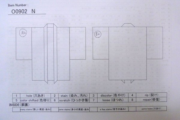 Photo13: O0902N Vintage Japanese kimono   Black HAORI short jacket for women / Silk. Abstract pattern   (Grade B) (13)