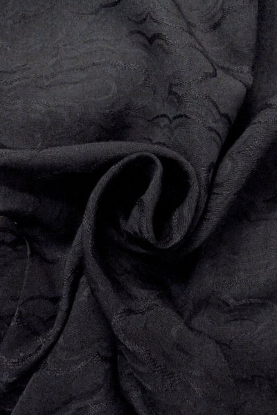 Photo12: O0902O Vintage Japanese kimono   Black HAORI short jacket for women / Silk. Cloud   (Grade B) (12)