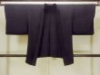 Photo1: O0902P Vintage Japanese kimono   Black HAORI short jacket for women / Silk.    (Grade B) (1)