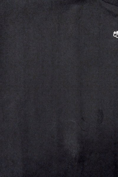 Photo4: O0902Q Vintage Japanese kimono   Black HAORI short jacket for women / Synthetic.  Base woven pattern : Lotus  (Grade B) (4)