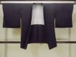 Photo1: Mint O0902R Vintage Japanese kimono   Black HAORI short jacket for women / Silk. River   (Grade A) (1)