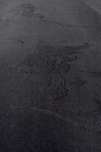 Photo11: Mint O0902R Vintage Japanese kimono   Black HAORI short jacket for women / Silk. River   (Grade A) (11)