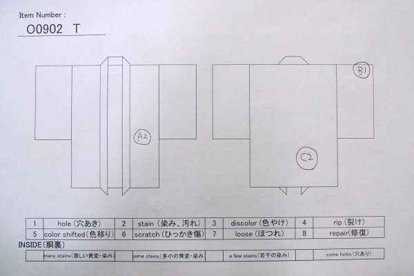 Photo12: O0902T Vintage Japanese kimono   Black HAORI short jacket for women / Silk.    (Grade D) (12)