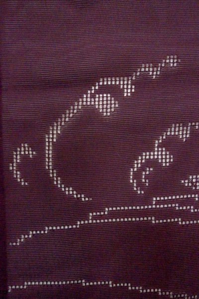 Photo5: Mint O0902W Vintage Japanese kimono  Dark Purple HAORI short jacket for women / Silk. MOMIJI maple leaf,   (Grade A) (5)