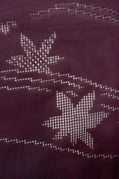 Photo6: Mint O0902W Vintage Japanese kimono  Dark Purple HAORI short jacket for women / Silk. MOMIJI maple leaf,   (Grade A) (6)